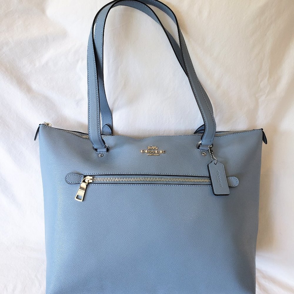 Coach Crossgrain Leather Gallery Slate/Silver Tote